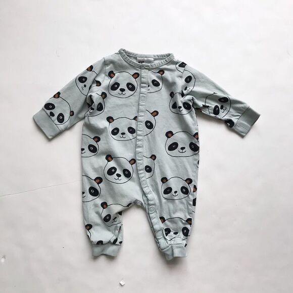 H&M panda bear face sleeper EUC NB - Picture 1 of 5